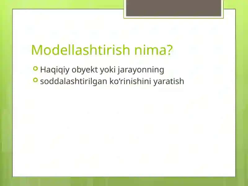 Modellashtirish 3