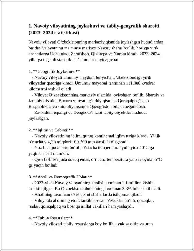 NAVOIY VILOYATI 2023 -2024 YILGI DIMOGIRAFIYASI STATISTIKA 3