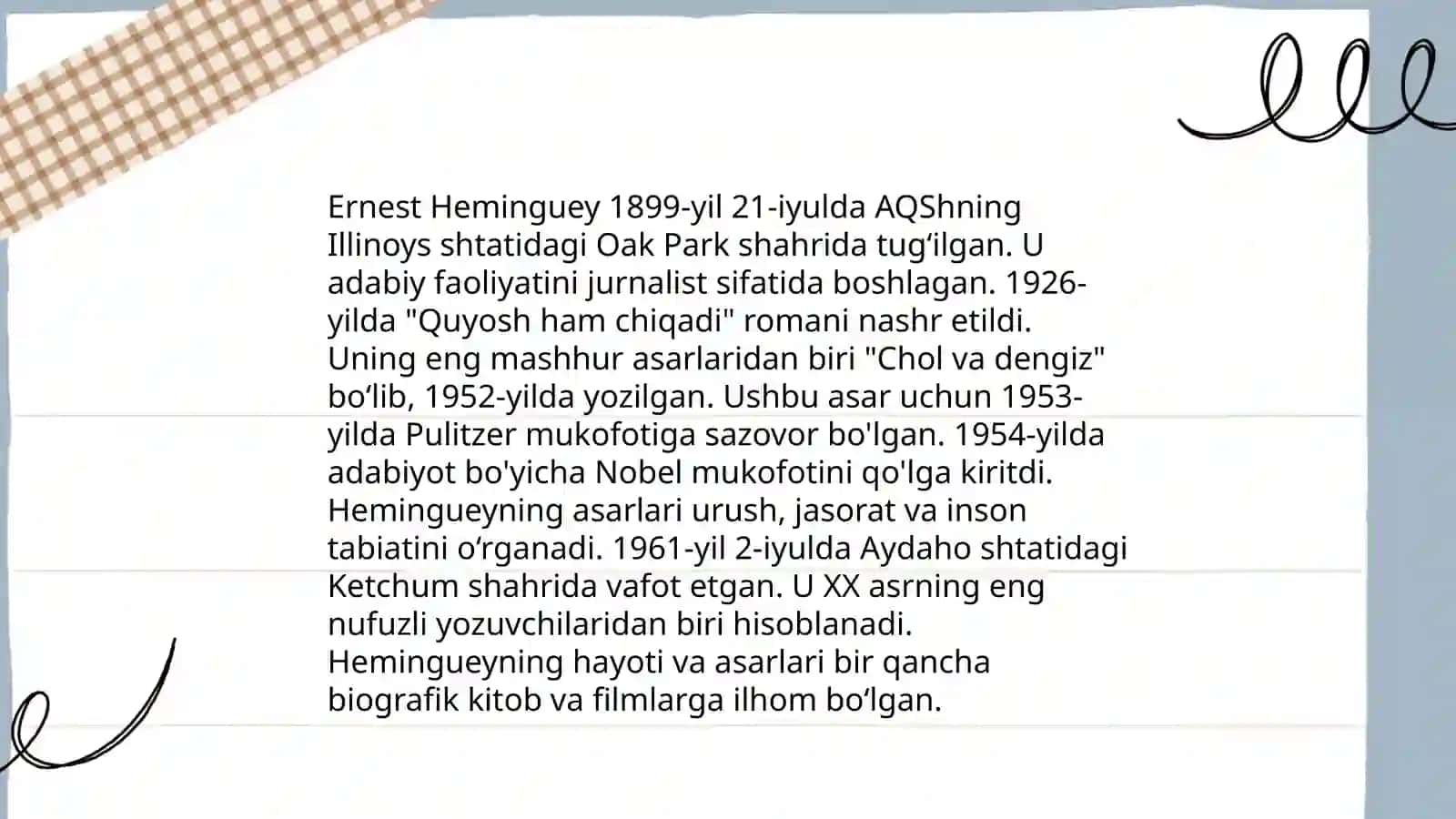 Ernest Heminguey ijodi 3