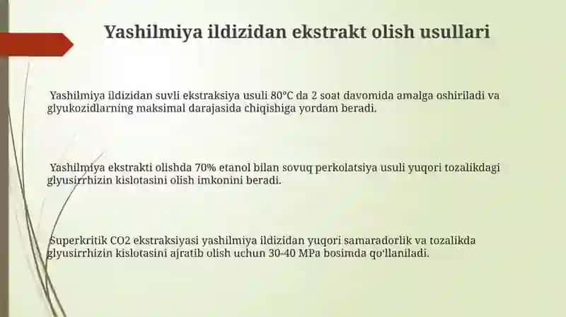 Yashilmiya ildizi ekstraksiyasi 3