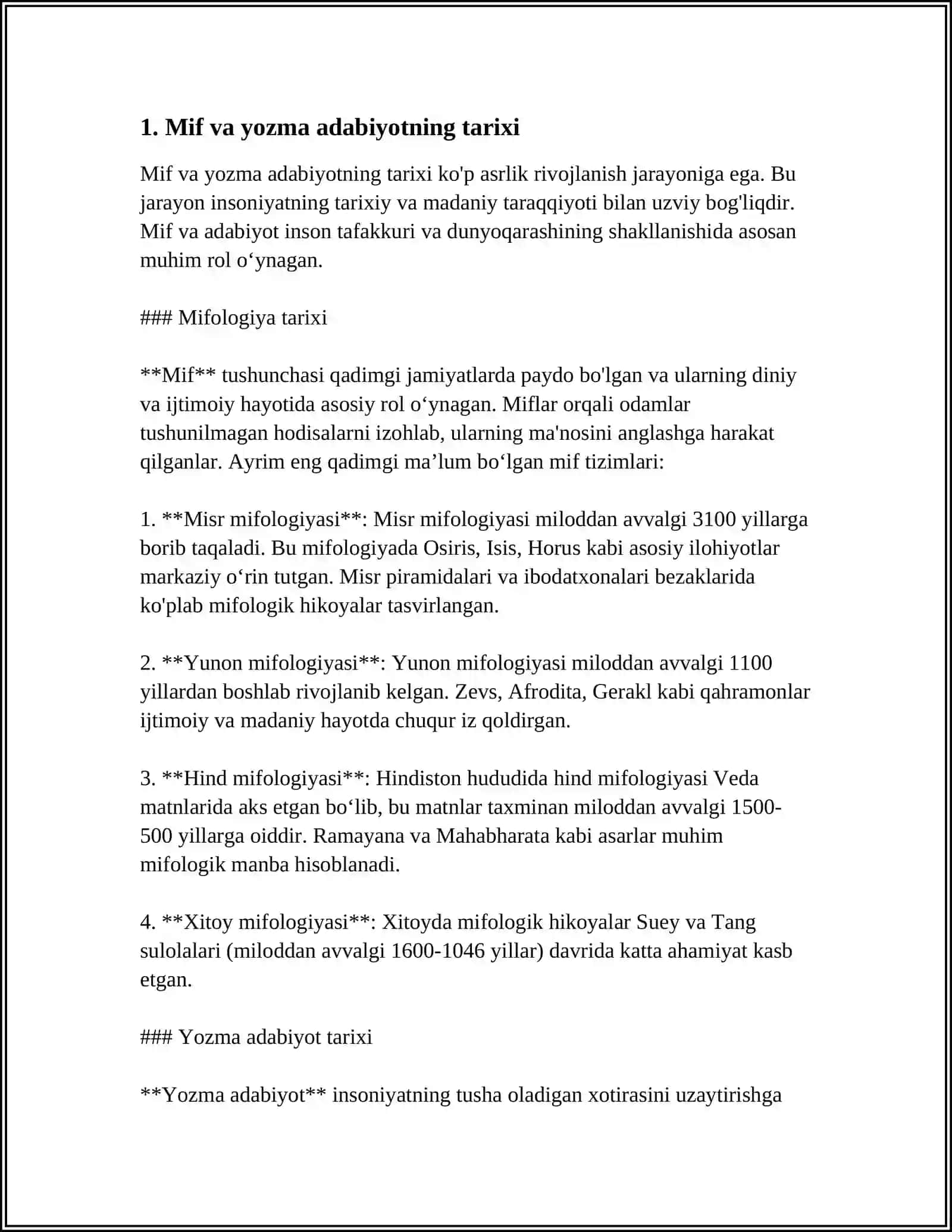 Mif va yozma adabiyot (2024-2025 o'quv yili) 3