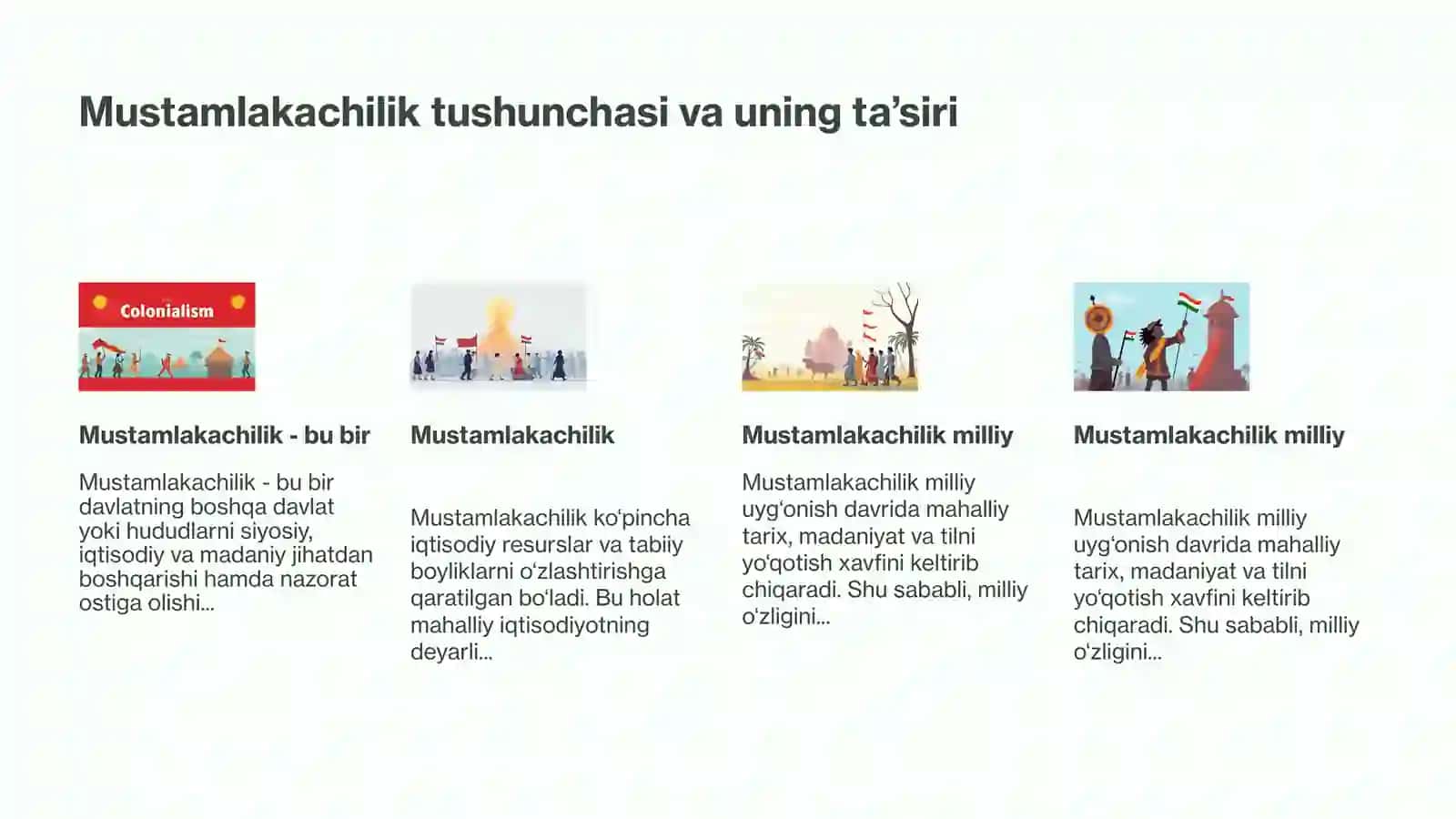 Mustamlakachilik milliy uygʻonish davri 3