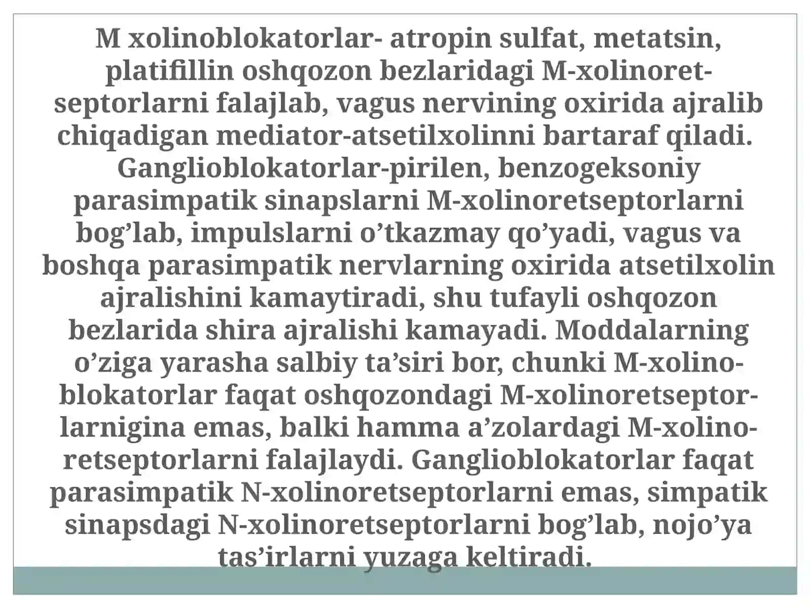 Oshqozon  yarasi va 12barmoqli ichak kasalliklarini davolashda qo’llaniladigan moddalarr 3