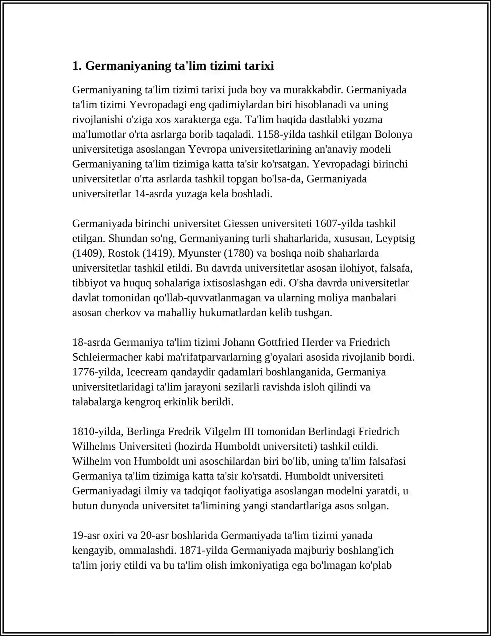 GERMANIYA TAʼLIM TIZIMI,AQSH TAʼLIM TIZIMI, FRANSIYA TAʼLIM TIZIMI VA RASSIYA TAʼLIM TIZIMI ÒRGANISH 3