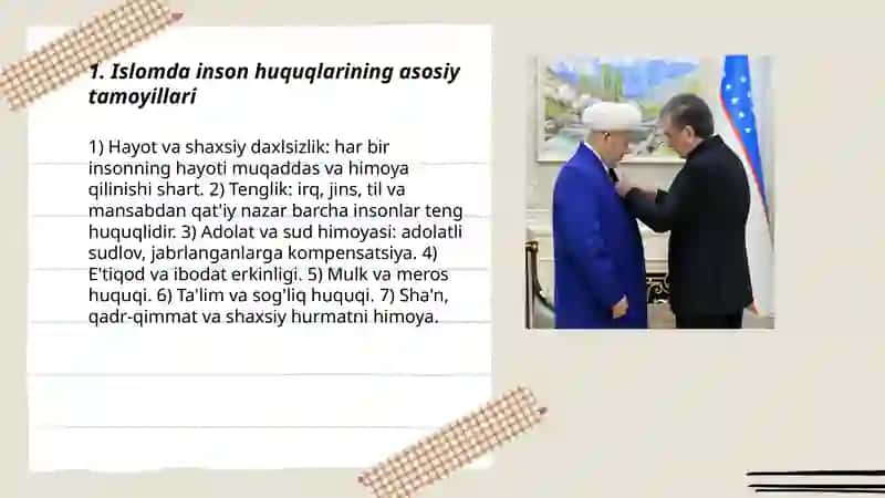 Islomda inson huquqlari himoyasi, ijtimoiy tenglik, adolat va tolerantlik 3