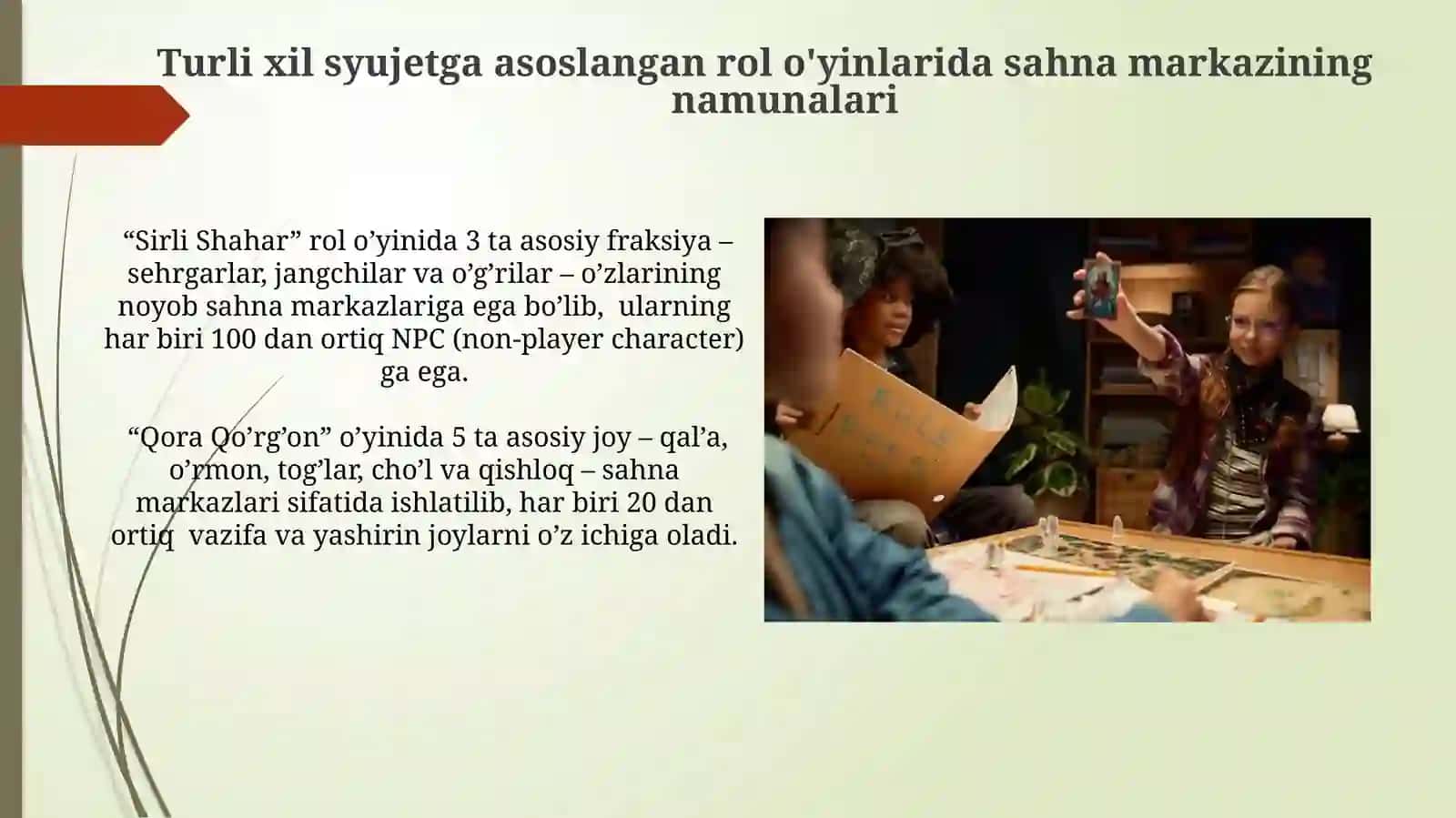 Syujetli rolli öyinlar va sahnalashtirish markazi 3