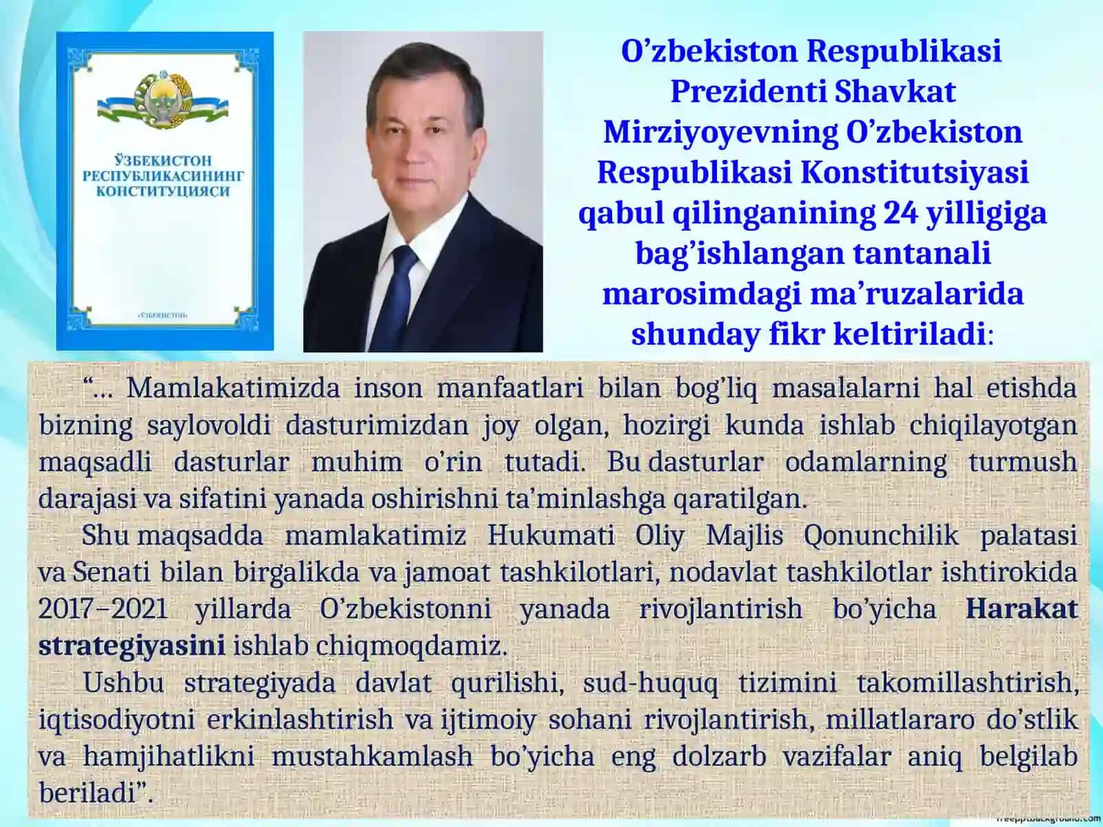 O’zbekiston RESPUBLIKASINI YANADA RIVOJLANTIRISH BO’YICHA HARAKATLAR STRATEGIYASI 3