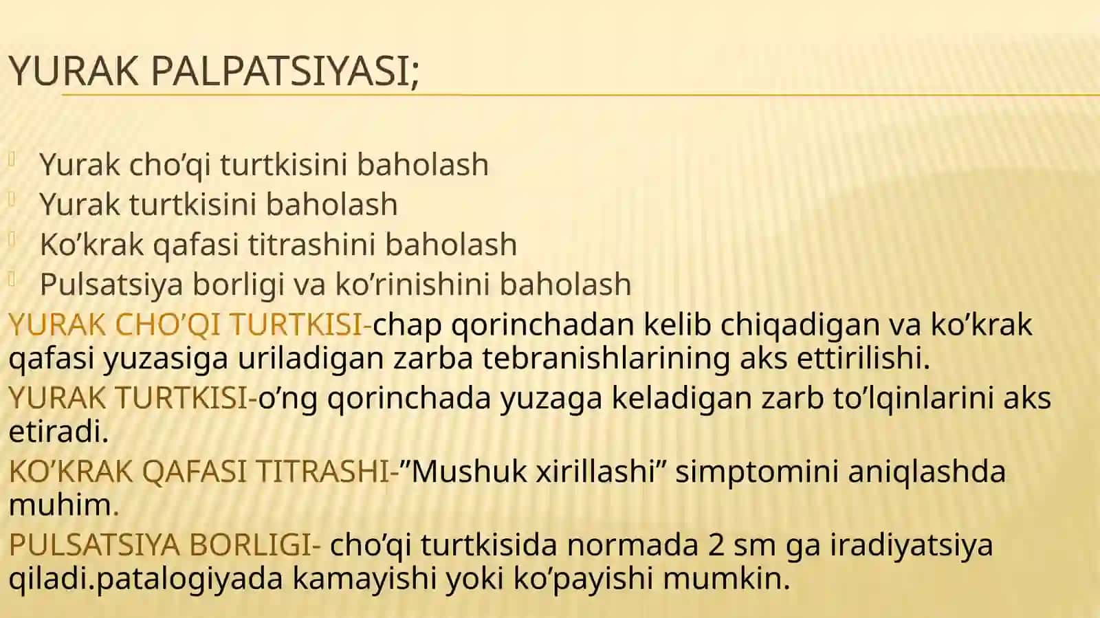 Yurak palpatsiyasi,perkussiyasi,auskultatsiyasi 3