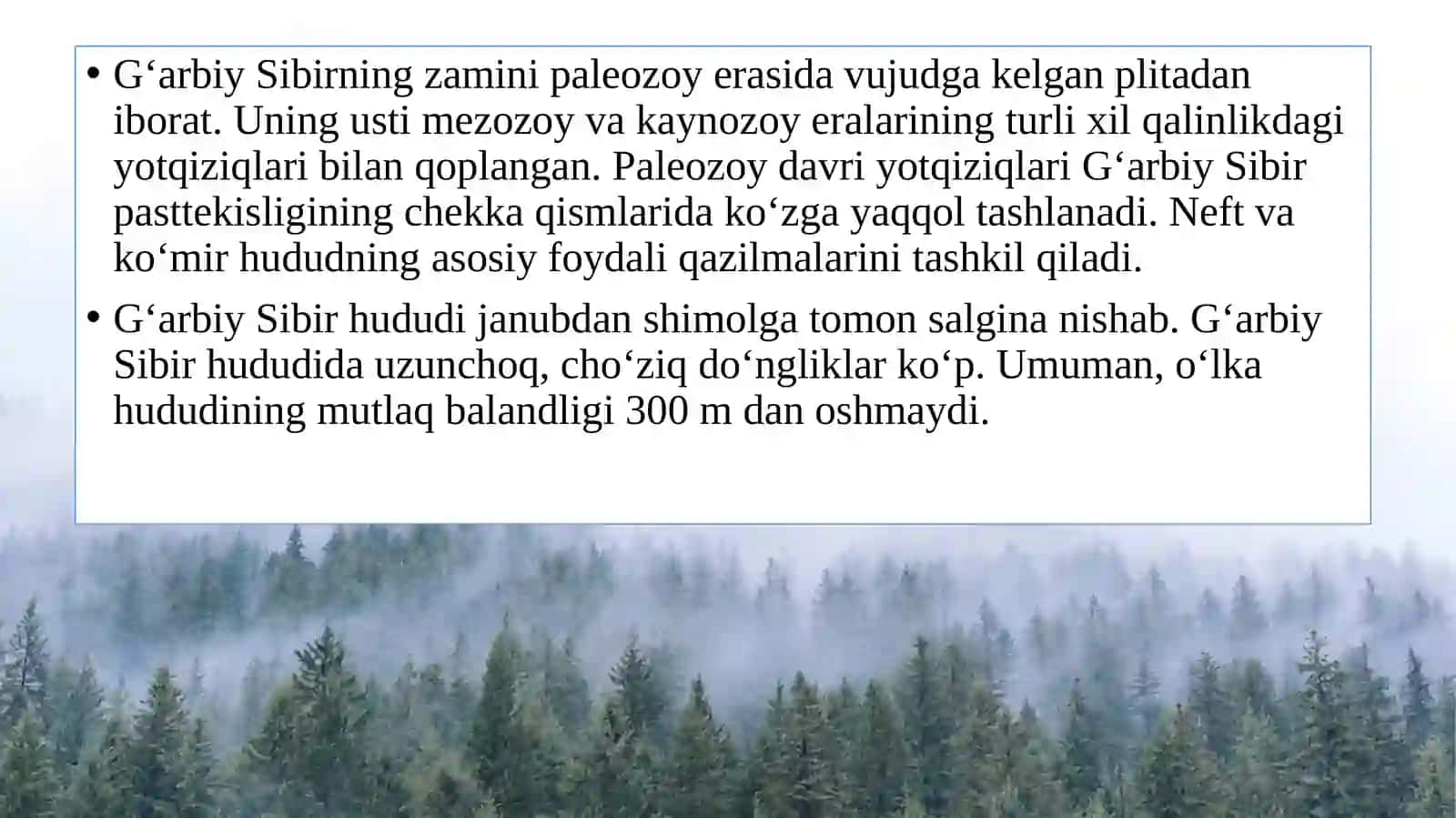 G‘arbiy va Sharqiy Sibir6-sinflar uchun tayorlangan 3
