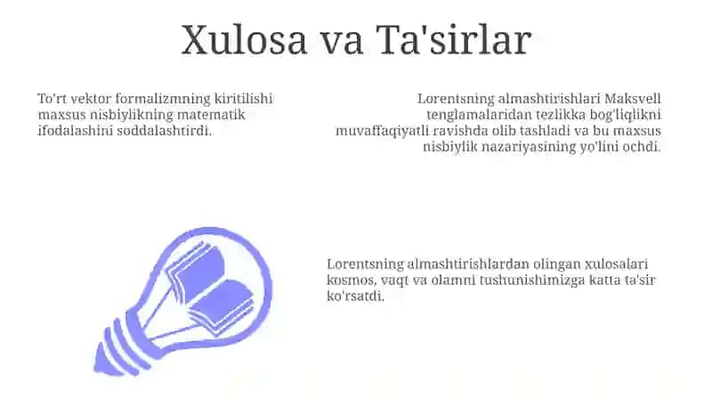 Lorenzning almashtirishlari: Umumiy ma'lumot 3