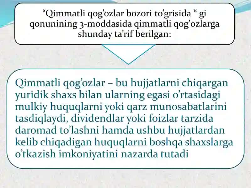 Qimmatliqogʻozlar vaularning mohiyati 3