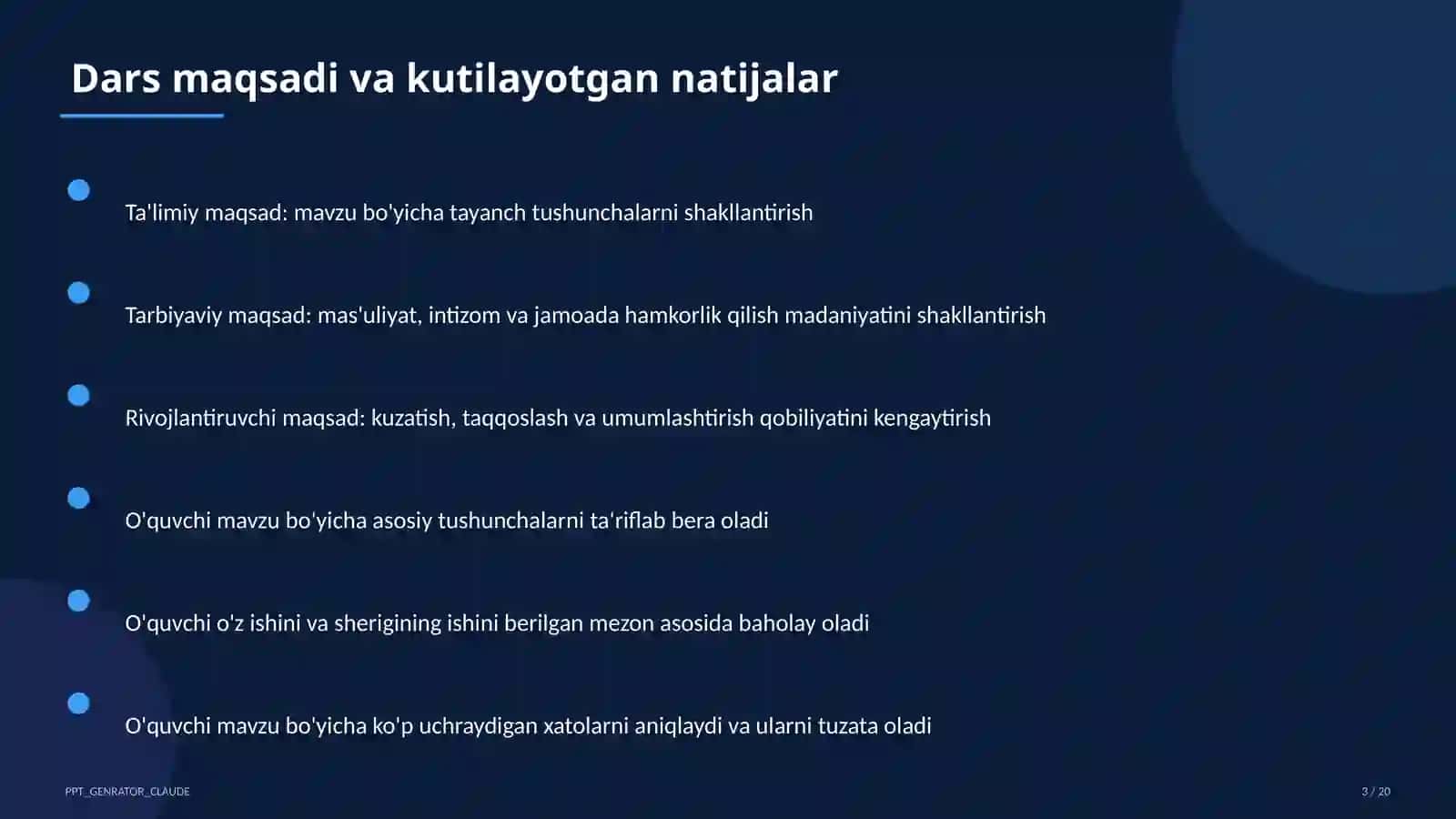 Koordinatalar metodi: to'g'ri chiziq va aylana tenglamalari (9-sinf) 3