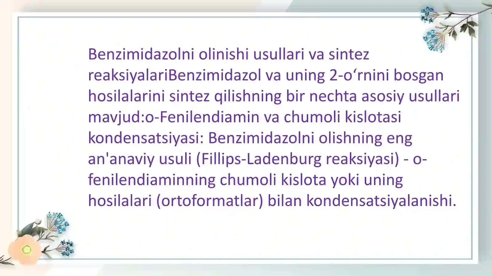 Benzimidazol Va Uning Hosilalari 3