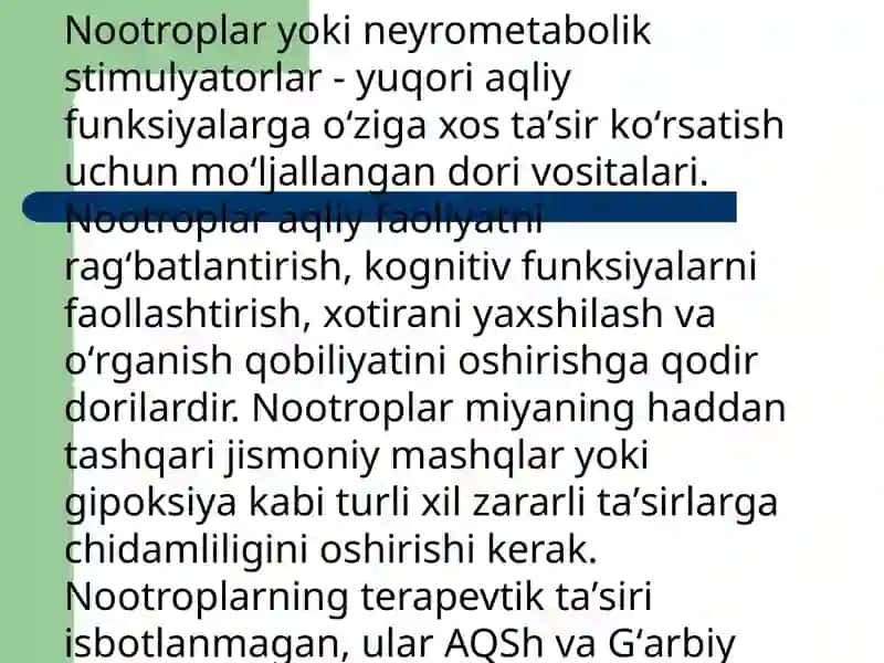 Nootrop vositalar 3