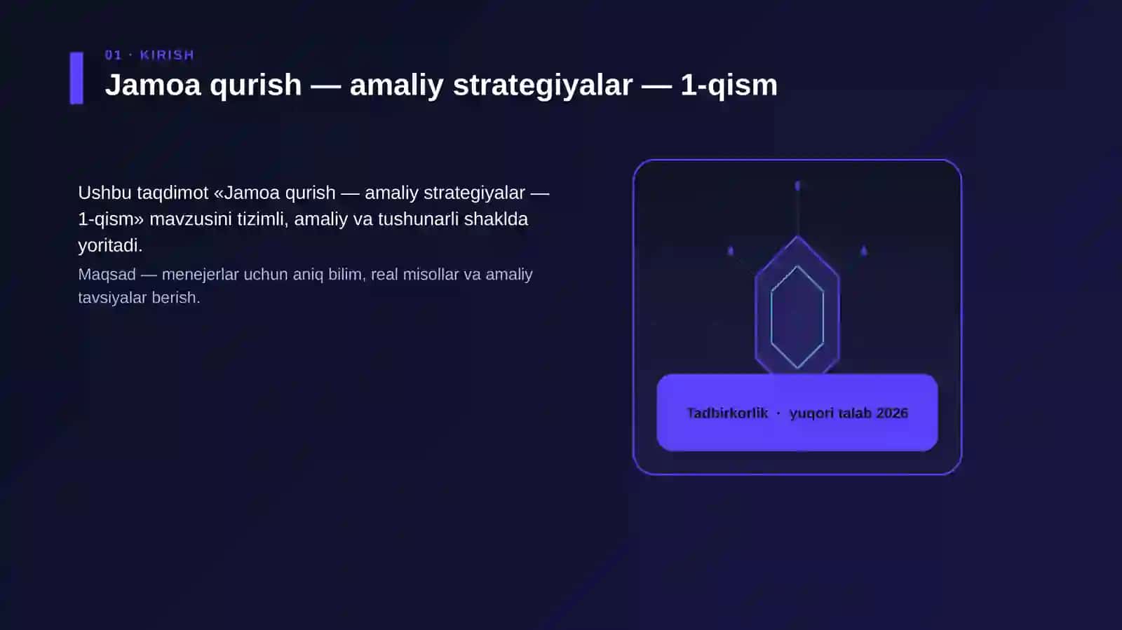 Jamoa qurish — amaliy strategiyalar — 1-qism 3