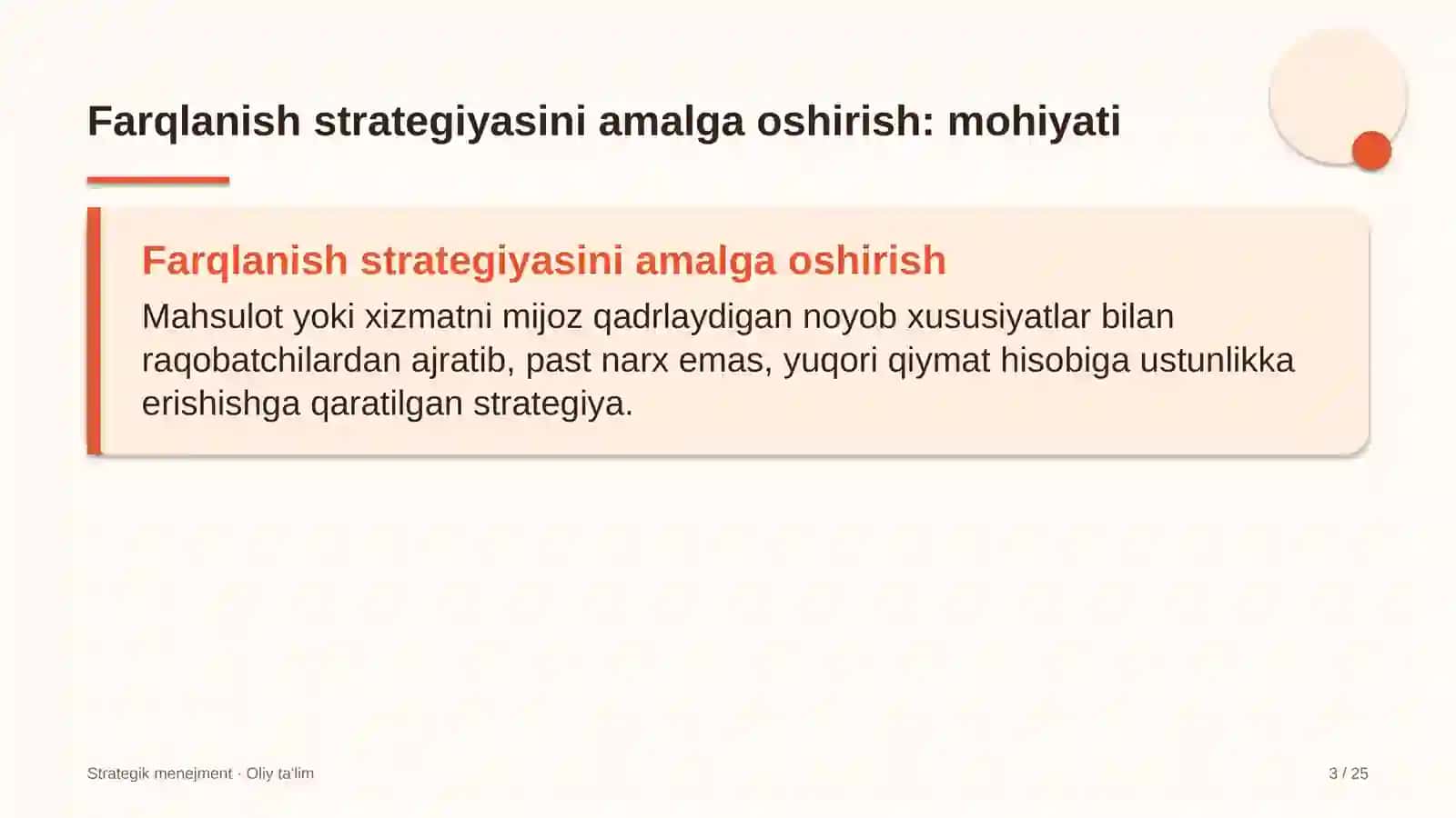 G'allachilikda farqlanish strategiyasini amalga oshirish 3