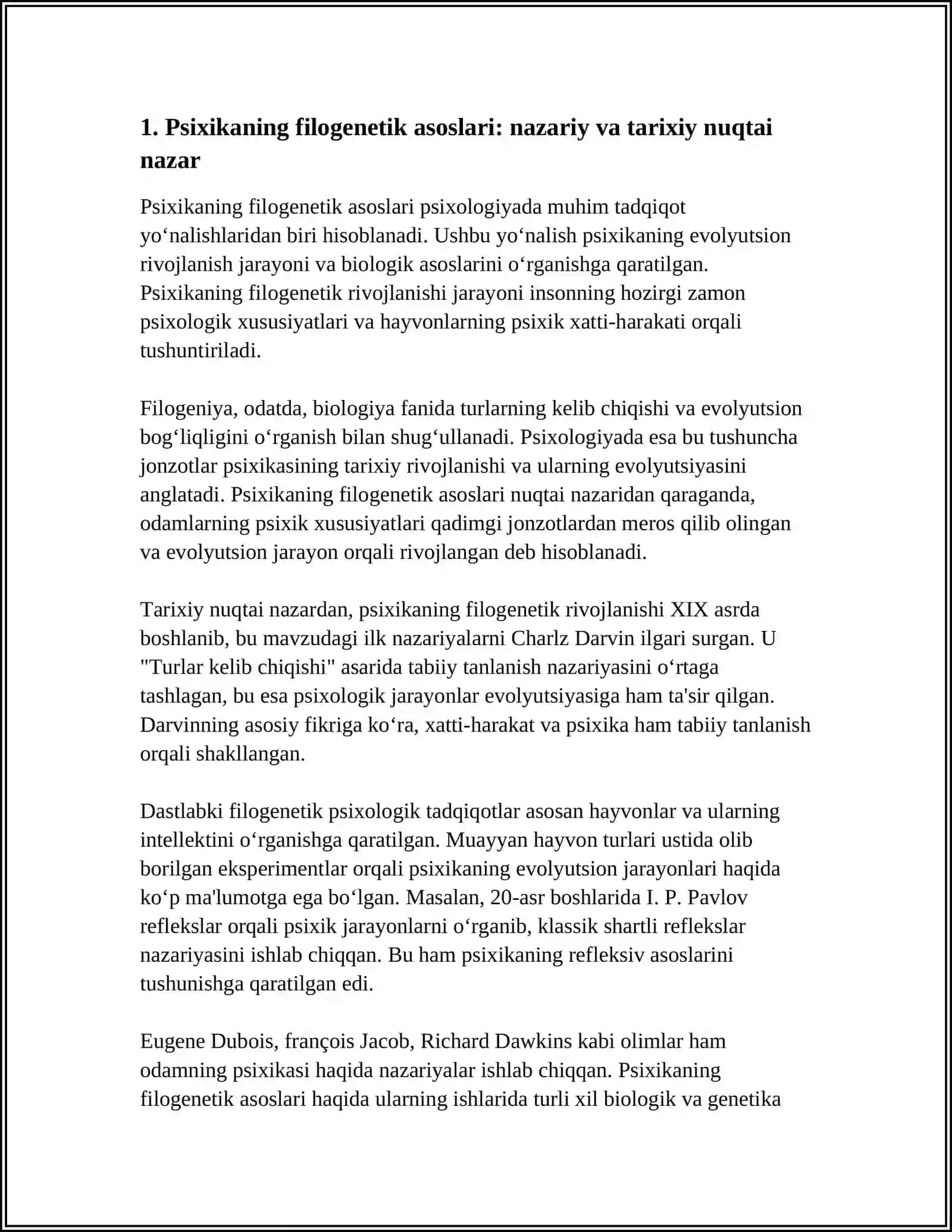 Psixikaning filogenetik taraqqiyoti 3