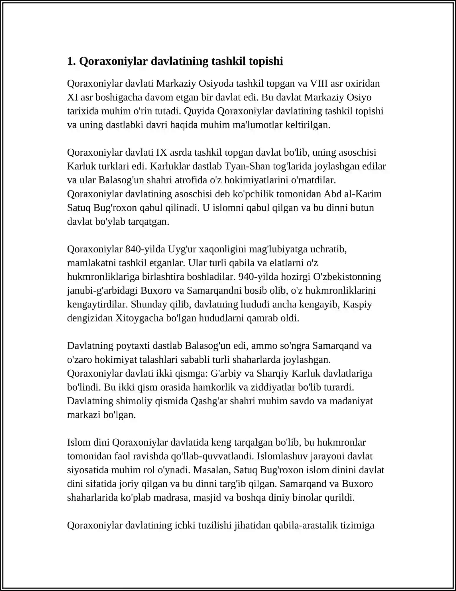 QORAXONIYLAR VA UYG'UR IDUKUT DAVLATI REFERAT 3