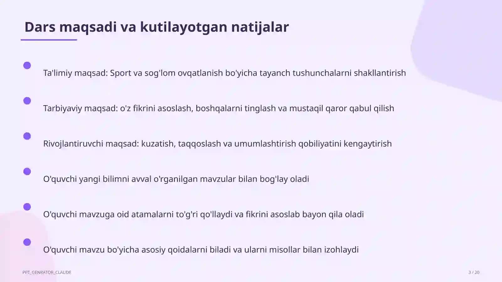 Sport va sog'lom ovqatlanish (8-sinf) 3