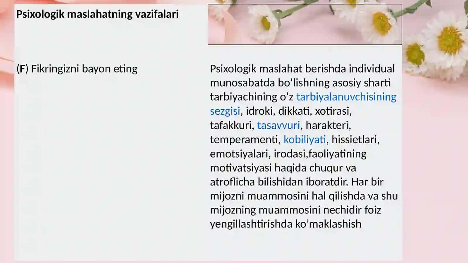 Psixologik maslahatning umumiy muammolari 3
