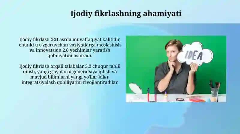 Ijodiy fikrlashni rivojlantirish yo‘llari 3