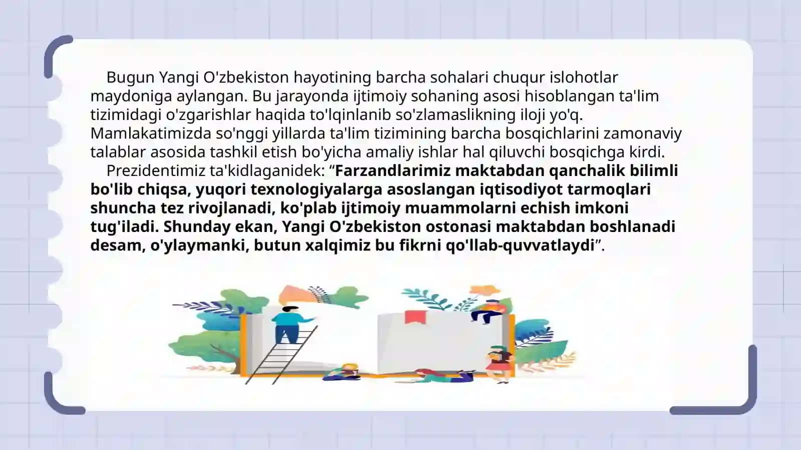 O`zbekiston Respublikasitalimtizimidagiislohotlar 3