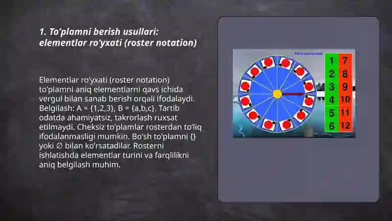 Toʼplamlarning berilish usullari 3