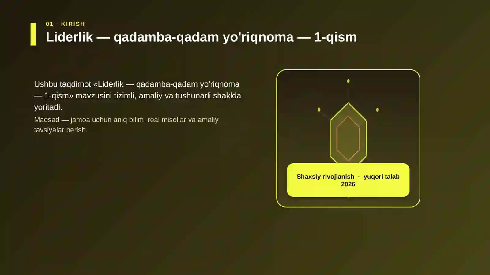 Liderlik — qadamba-qadam yo'riqnoma — 1-qism 3