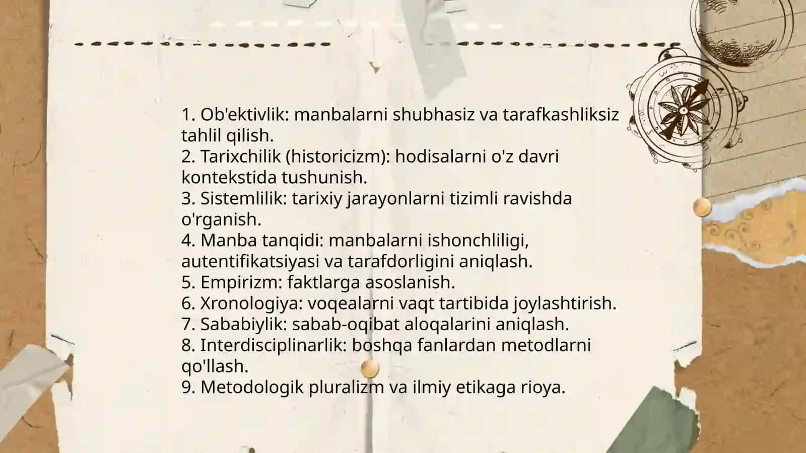 Tarix fani ilmiy tadqiqot ishlarini tashkillashtirish tamoyillari 3