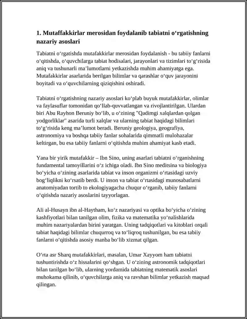 TABIATNI OʻRGATISHDA MUTAFFAKKIRLAR MEʼROSIDAN FOYDALANISH 3