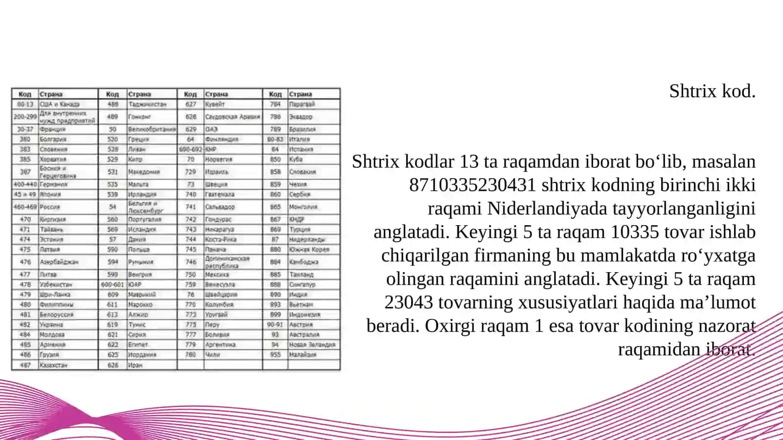Mahsulotlarni shtrixli kodlash tizimi 3