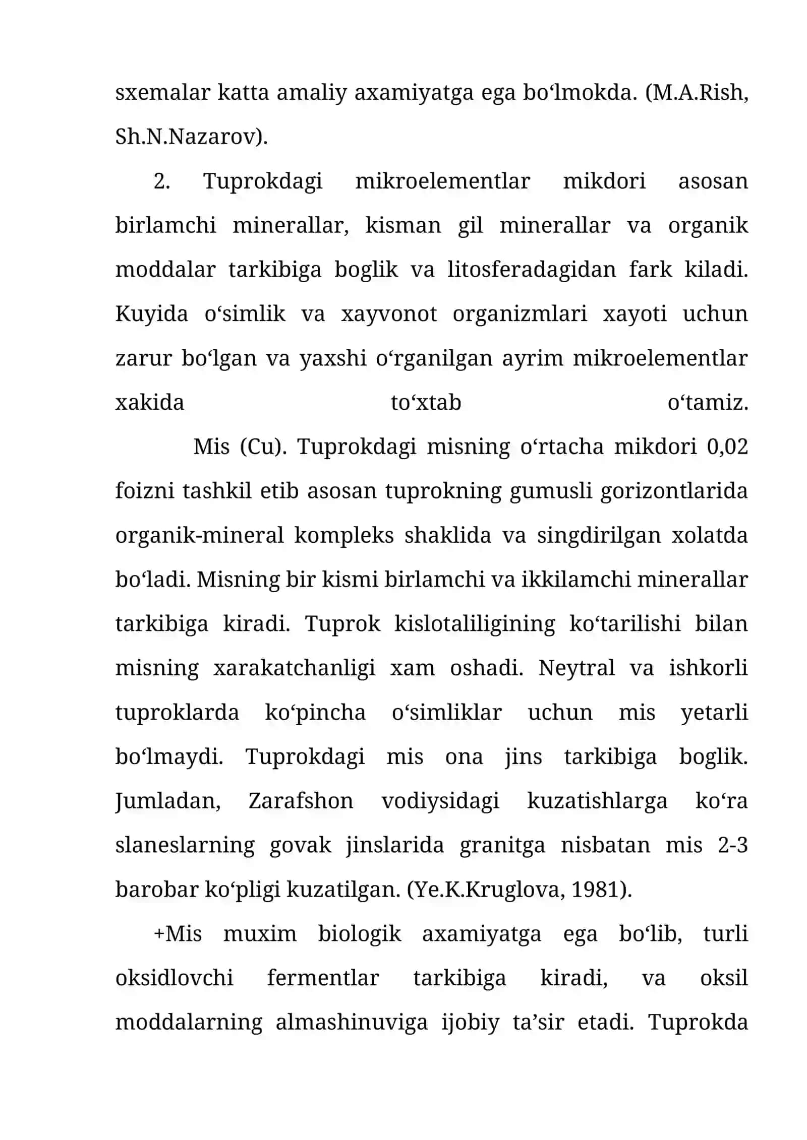 Tuproqning kimyoviy tarkibi va tuproqdagi mikroelentlari 3