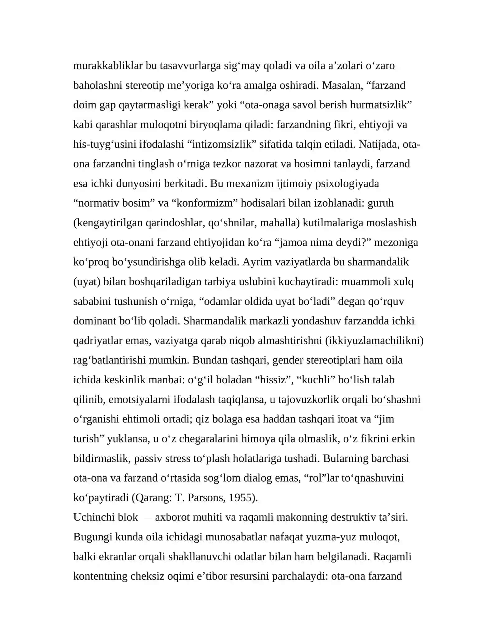 Oila ichidagi munosabatlarga ta’sir etuvchi destruktiv (salbiy) ijtimoiy omillar 3