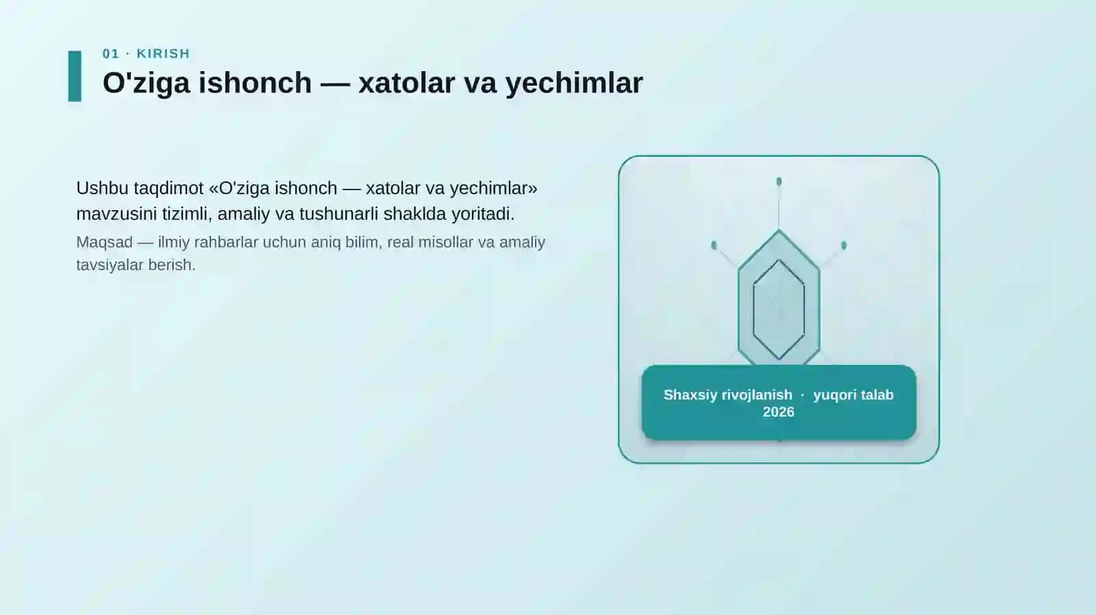 O'ziga ishonch — xatolar va yechimlar 3