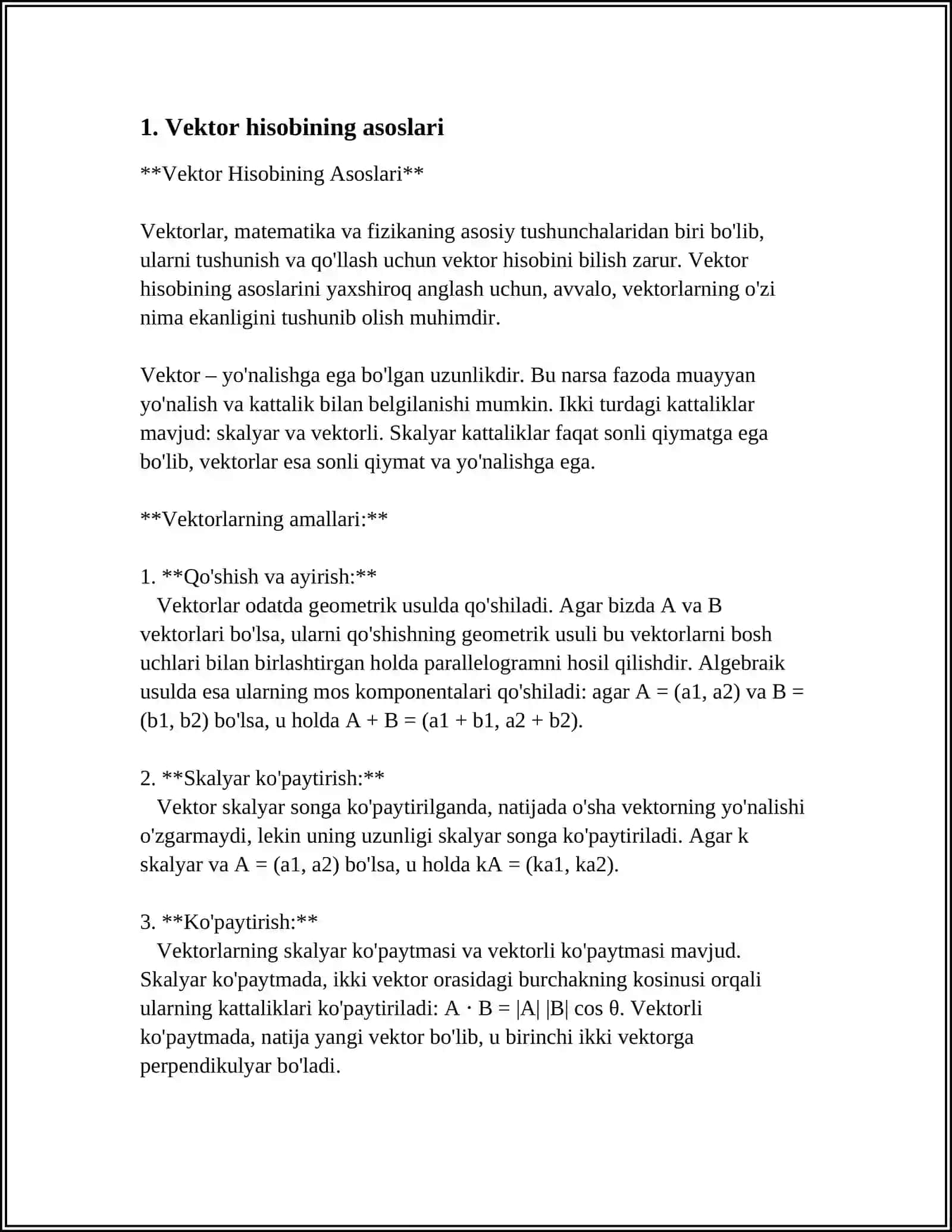 BIOLOGIK TIZIMLARNI MODELLASHTIRISHDA VEKTOR HISOB TATBIQLARI 3