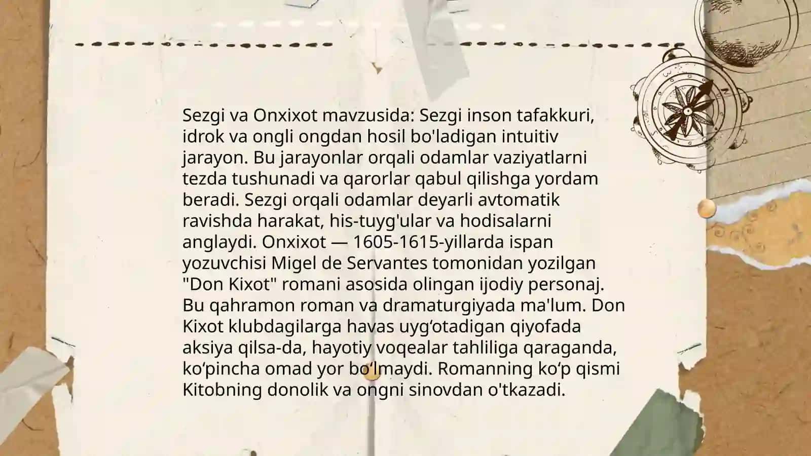 Sezgi va Onxixot 3