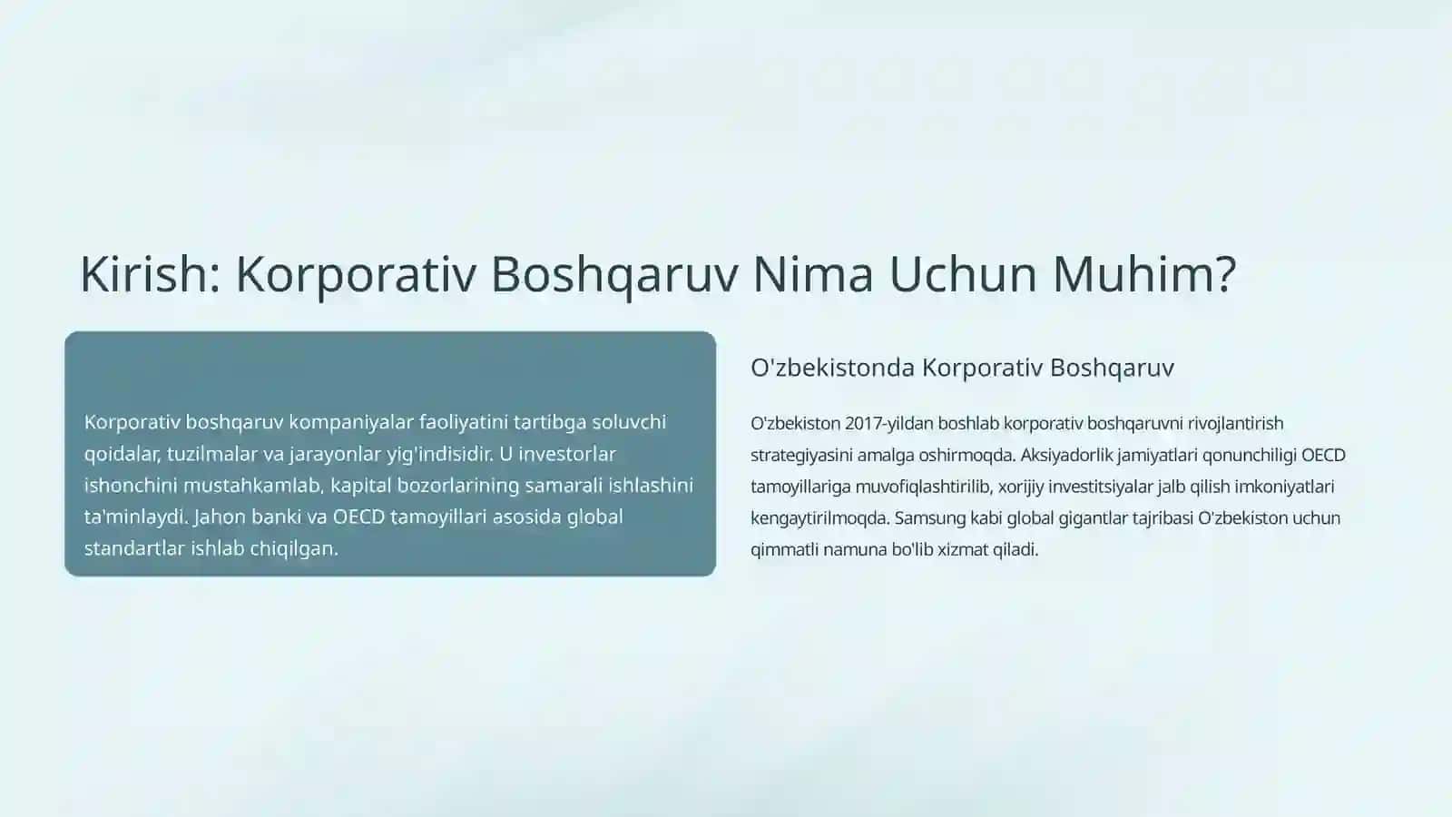 Korporativ boshqaruvning zamonaviy iqtisodiyotdagi o'rni va ahamiyati 3