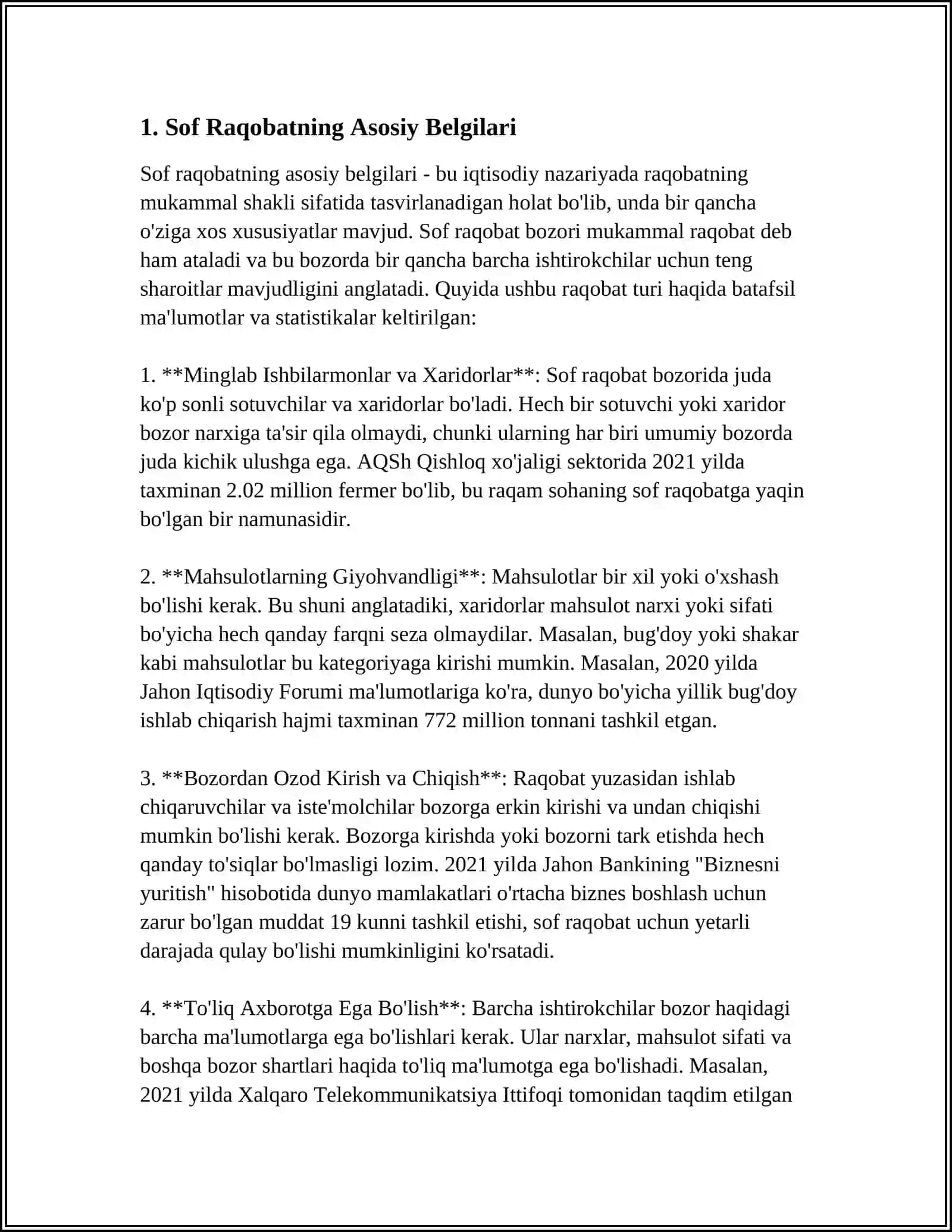 RAQOBAT SHAKLLARI: SOF RAQOBAT, MONOPOLISTIK RAQOBAT. OLIGOPOLIYA VA SOF MONOPOLIYA 3