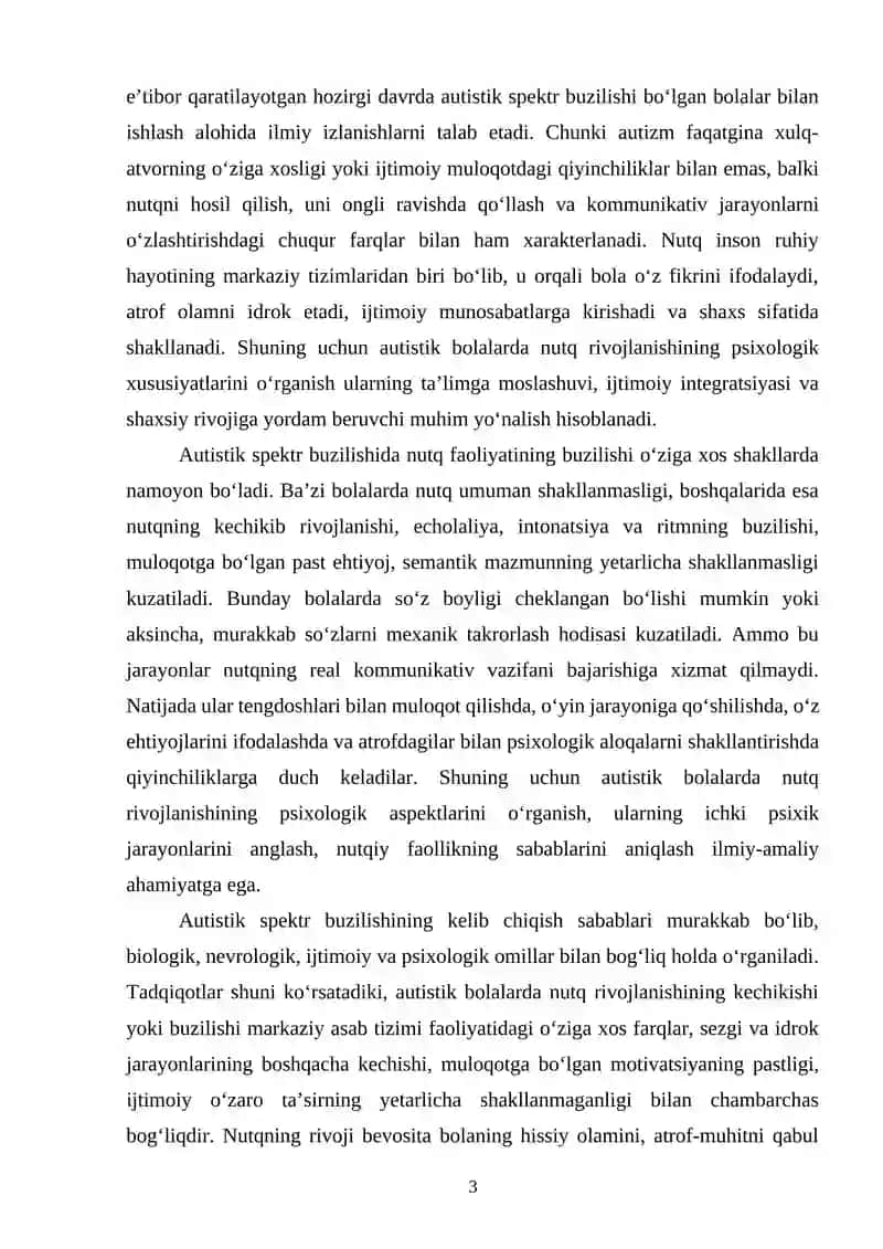 Autistik spektr buzilishi boʻlgan bolalarda nutq rivojlanishining psixologik aspektlari 3