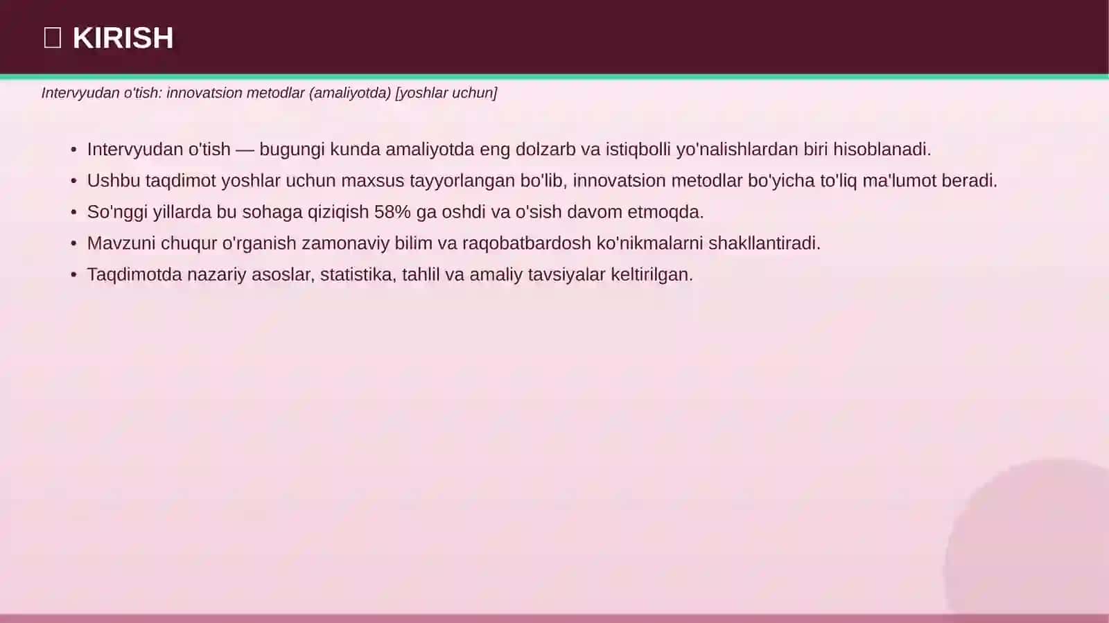 INTERVYUDAN O'TISH 3