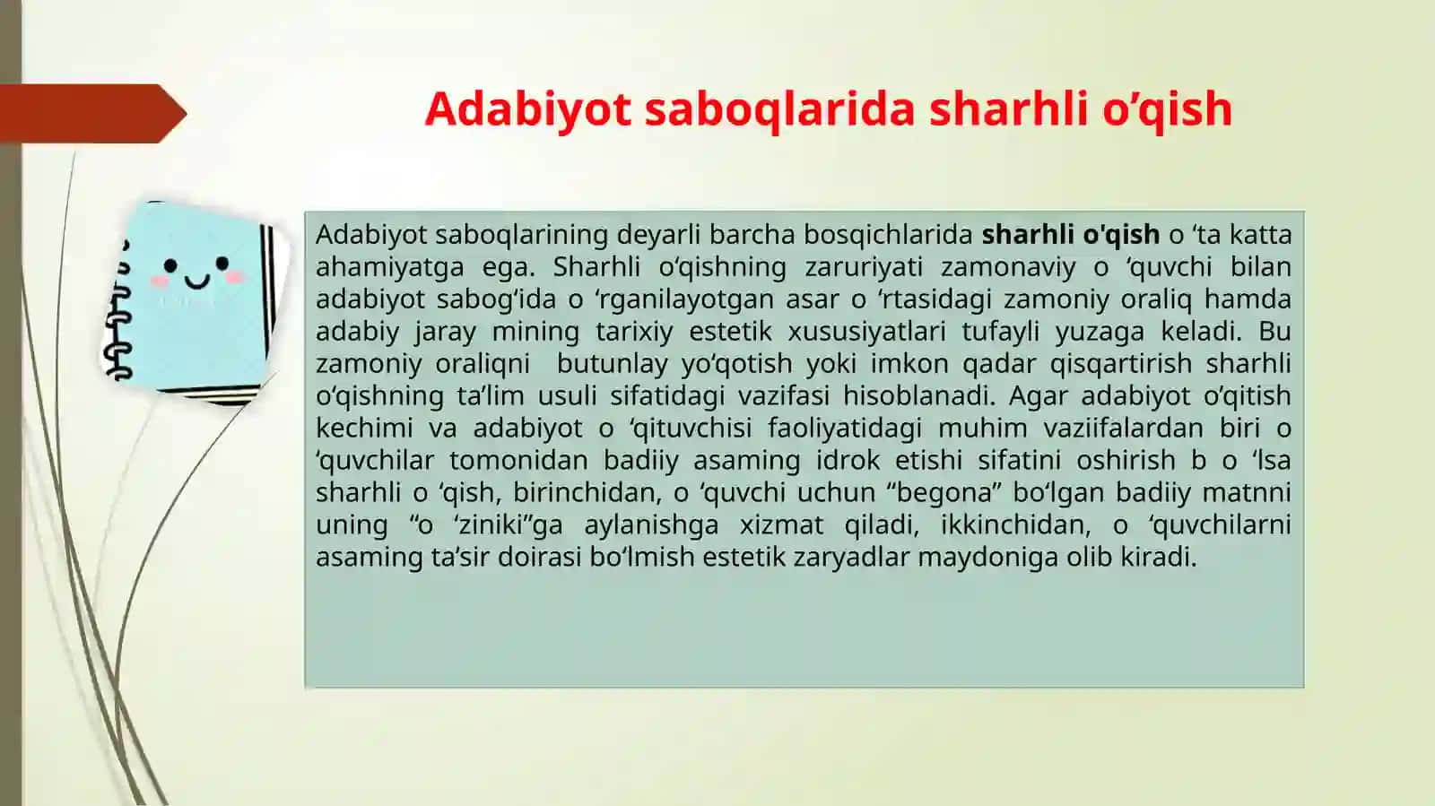 ADABIYOT SABOQLARIDA SHARHLI O’QISH 3