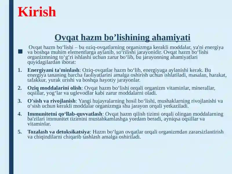 Odamlar va hayvonlarning ovqat hazm bo'lishi 3
