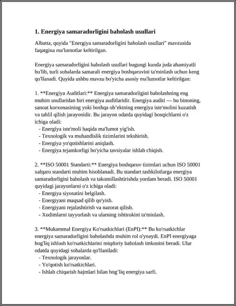 TEXNOLOGIK SAMARADORLIKNI ANIQLASH USULLARI 3