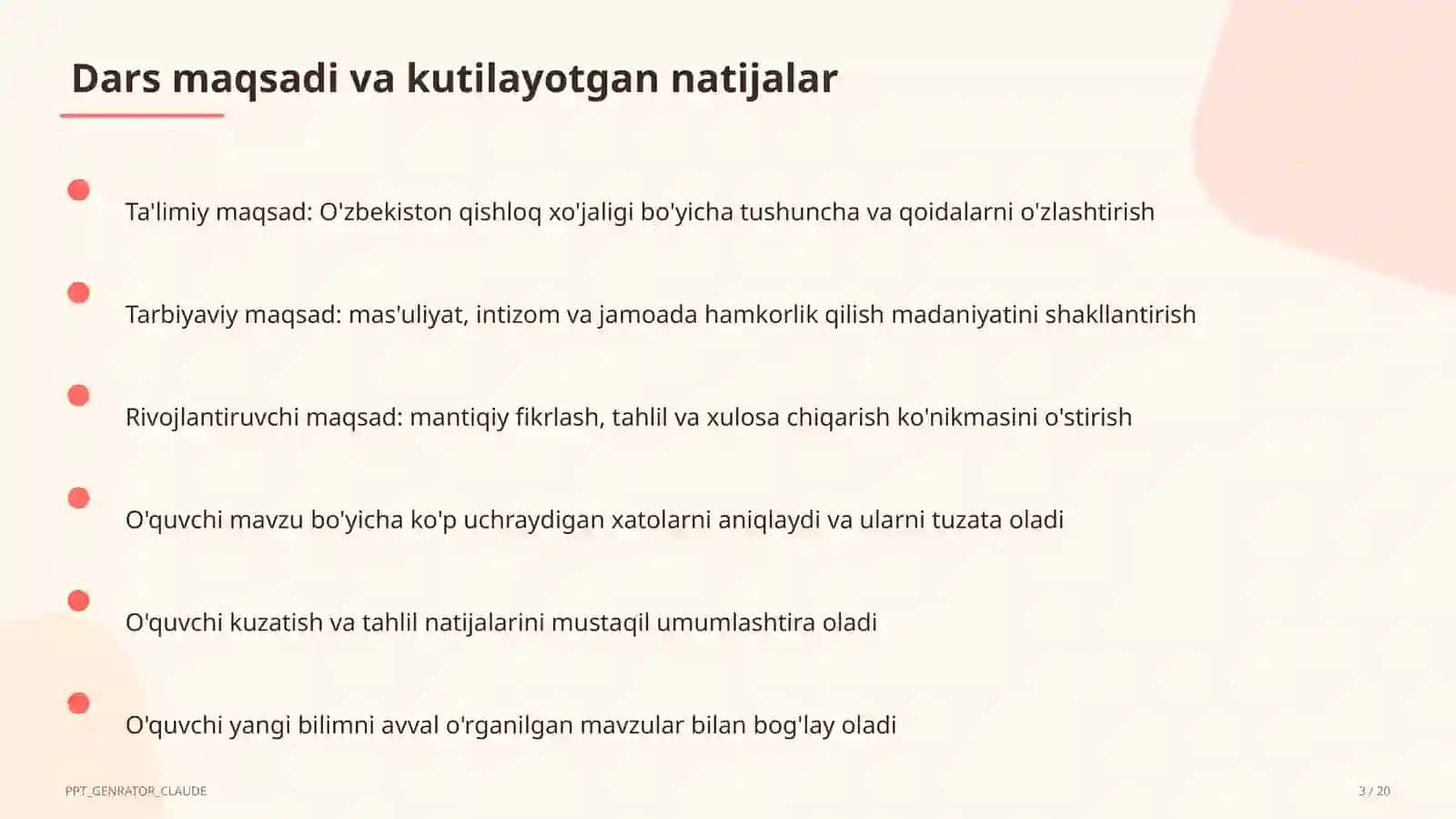 O'zbekiston qishloq xo'jaligi (9-sinf) 3