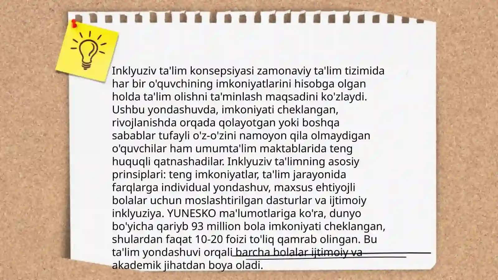 Sensor eshitishida yoki koʼrishida kamchilikka ega boʻlgan bolalar uchun inklyuziv taʼlim strategiyalari va ularni amalga oshirish shart-sharoitlari 3