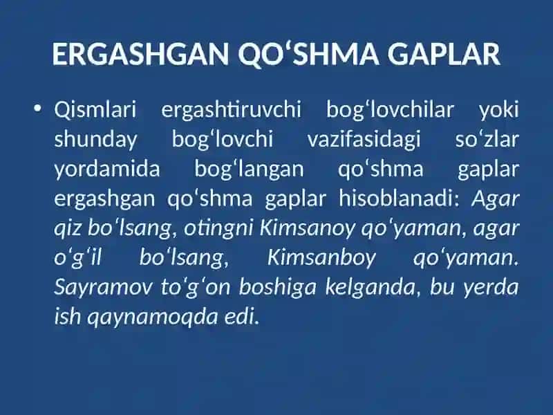 Havola bo`lakli ergashgan qo`shma gaplar. Shartlanganlik munosabatli ergashgan qo`shma gaplar 3