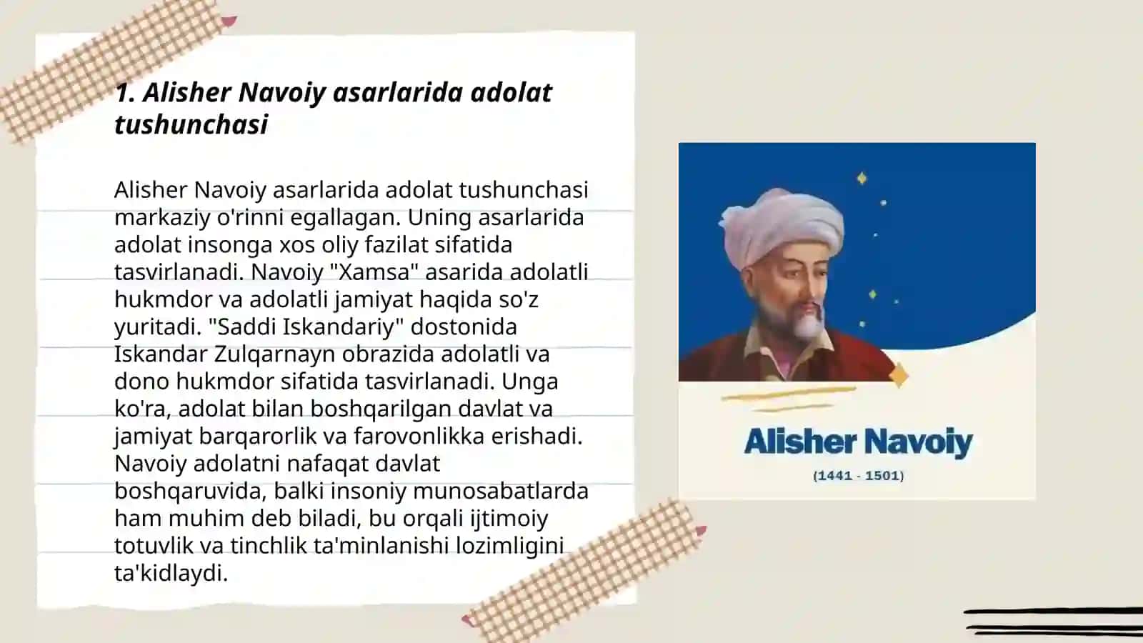 Alisher Navoiyning pand-nasihat mazmunidagi asarlarida ifodalangan ijtimoiy-siyosiy, axloqiy- taʼlimiy qarashlar 3
