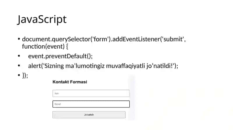 Oddiy kontakt formasi yaratish 3