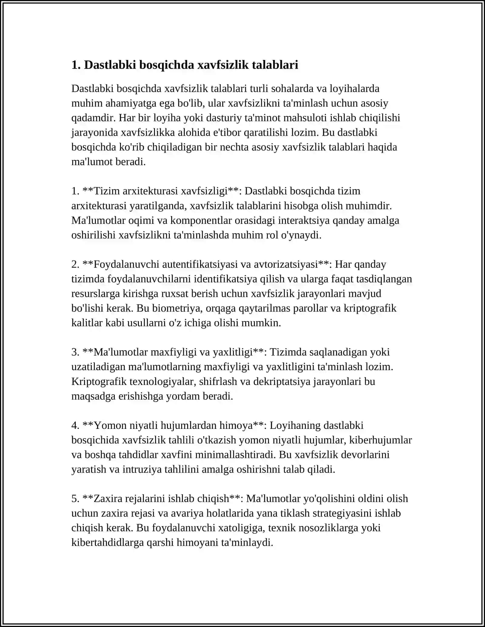 FAOLIYATNING TURLI BOSQICHLARIDA XAFSIZLIK SHARTLARNI TAHLIL QILISH 3