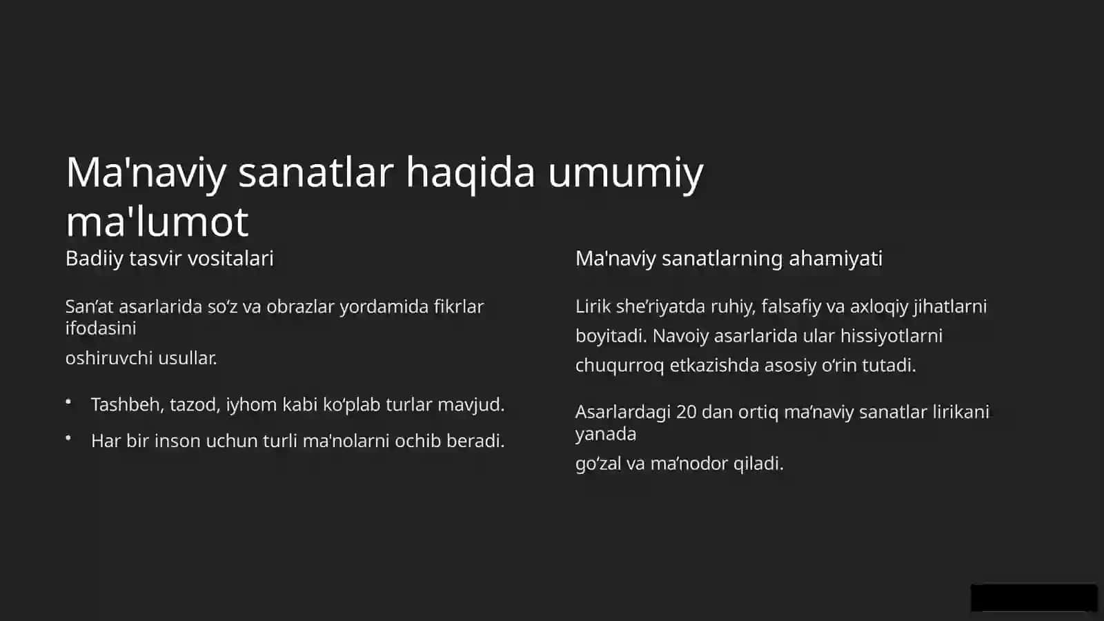 Navoiy lirikasidagi ma'naviy sanatlar 3